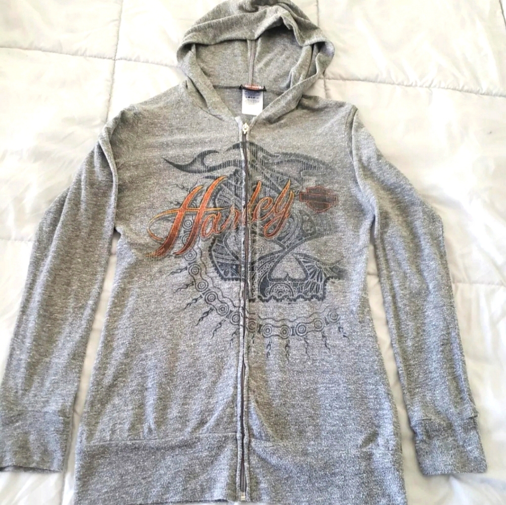 Harley-Davidson Zip Up Hoodie T-Shirt size XS